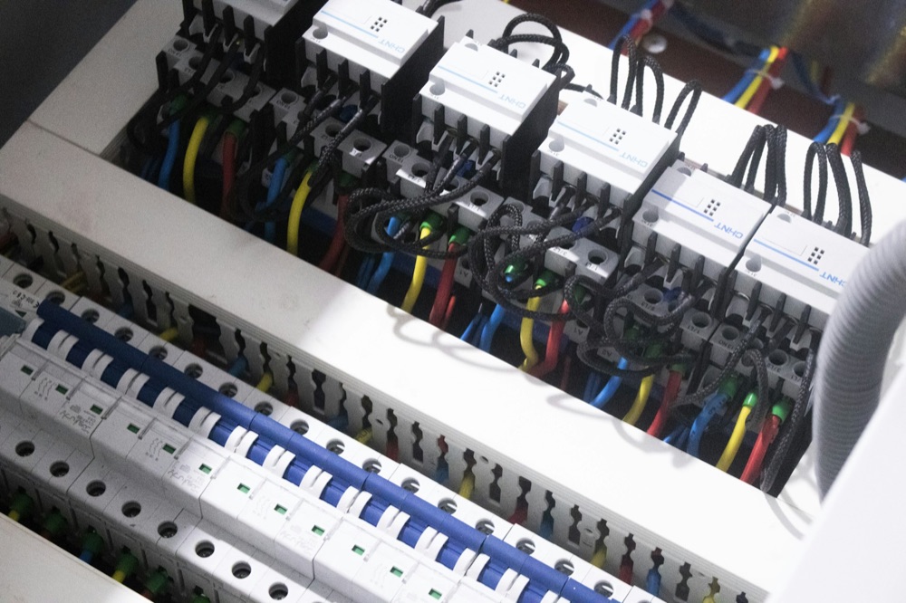 Newly installed 200-amp residential breaker panel with labelled circuits